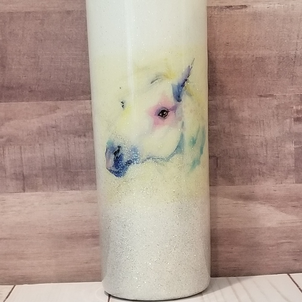 Wild Horse Watercolor Glitter Tumbler
